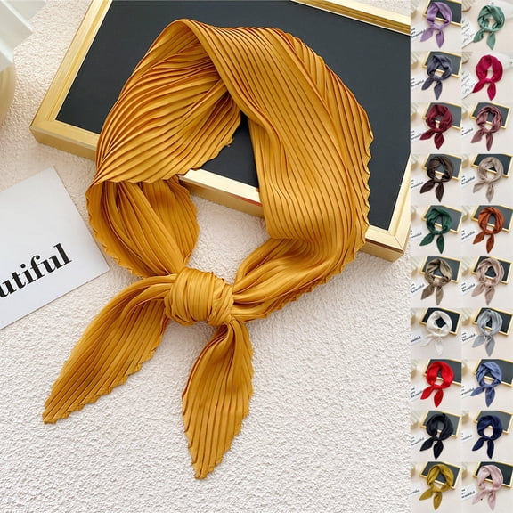 Miqool Womens Pleated Scarf Casual Fashion Soft Comfy Lightweight Headscarf for Work Travel