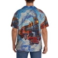 thumbnail image 3 of Sikiie Cartoon Train Hot Air Balloon Men's Wrinkle Free Untucked Cuban Shirt Business Casual Button Down Shirts Short Sleeve ShirtXX-Large, 3 of 5