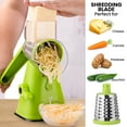 thumbnail image 6 of Zulay Kitchen Rotary Cheese Grater Cheese Shredder 3 Replaceable Stainless Steel Blades - Light Green, 6 of 8