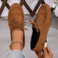 thumbnail image 5 of Brown Women Loafers Sandals Lace Up Soft Soled Low Heel Casual Comfort Spring Summer Brown Suede Us Size 9, 5 of 9