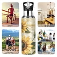 thumbnail image 5 of 600ml Vacuum Insulated Sports Water Bottle with Foldable Straw Stainless Steel Portable Thermos Cup Vintage Sunflowers, 5 of 7