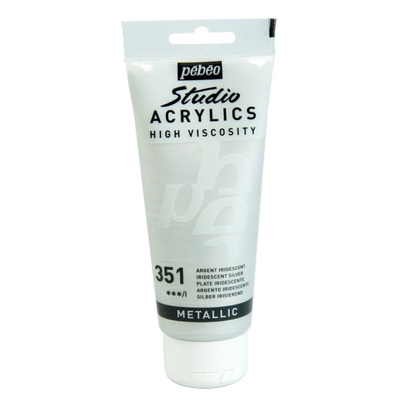 Pebeo Studio Acrylic, 100ml, Iridescent Silver