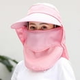 thumbnail image 2 of CUZIBR Women'S Summer Sun Hat Solid Color Adjustable Strap Large Wide Brim Beach Caps Foldable Cover Neck Flap Soft Top Travel Outdoor Vacation Uv Protection Hiking Fishing Hat,Light Pink,One Size, 2 of 3