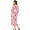 thumbnail image 2 of Tutolipy Nightgowns for Women Strawberry Flower Printed Sleepwear V Neck Loungewear Long Sleeve Nightshirts Comfy House Dress for Home, S, 2 of 7