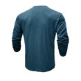 thumbnail image 4 of SUNSIOM Men's Spring Autumn Casual T-shirt Solid Color Long Sleeve Crewneck Button Up Tops, 4 of 5