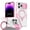 Pink/White, variant on Decase Compatible with MagSafe Case for iPhone 14, Magnetic Invisible Ring Stand,Slim Shockproof Dual-Layer Anti-Scratch Slide Camera Lens Protector PC Back Cover Case, B