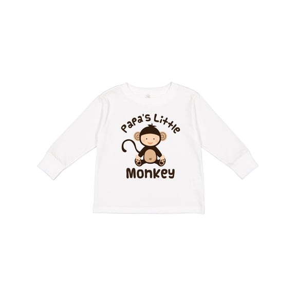 Inktastic Papas Little Monkey Boys Funny Boys or Girls Long Sleeve Toddler T-Shirt