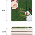 thumbnail image 3 of FMSHPON Merry Christmas Santa Claus Snowman Set of 4 Coaster for Drinks, Absorbent Ceramic Stone Coasters Cup Mat with Cork Base for Home Kitchen Room Coffee Table Bar Decor, 3 of 4