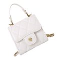 thumbnail image 5 of Handbag Hand Bag Shoulder Bag Chain Strap Diamond Pattern PU Women Purse for Party Travel White Free Size, 5 of 8