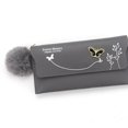 thumbnail image 2 of Monedero Bolso Cartera con solapa de PU para mujer con bola de felpa Monedero Lady Butterfly (Gris), 2 of 5