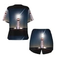 thumbnail image 5 of Naloa Peggy's Cove Lighthouse Women's Short-Sleeved Pajama Set, Loungewear, Summer pajamas, Breathable Cozy - Large, 5 of 9