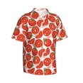 thumbnail image 2 of Uemuo Tomatoes Printed Regular Fit Short Sleeve Casual Hawaiian Shirt for Men,Aloha shirt,Tropical shirt,Floral print shirt,Vacation Beach shirt-Medium, 2 of 9