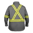 thumbnail image 3 of Flame Resistant FR High Visibility Hi Vis Shirt - 88% C/12% N - 7oz (Small, Grey), 3 of 5