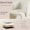 thumbnail image 3 of NORDICANA Barrel Dining Kitchen Chair Uphosltered Teddy Velvet Single Sofa Accent Chair, 3 of 8