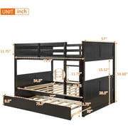 Harper & Bright Designs Pine Wood Bunk Bed Removable, Full-Over-Full, Espresso