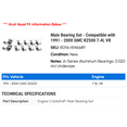 thumbnail image 2 of Main Bearing Set - Compatible with 1991 - 2000 GMC K2500 7.4L V8 - Sealed Power, 2 of 2