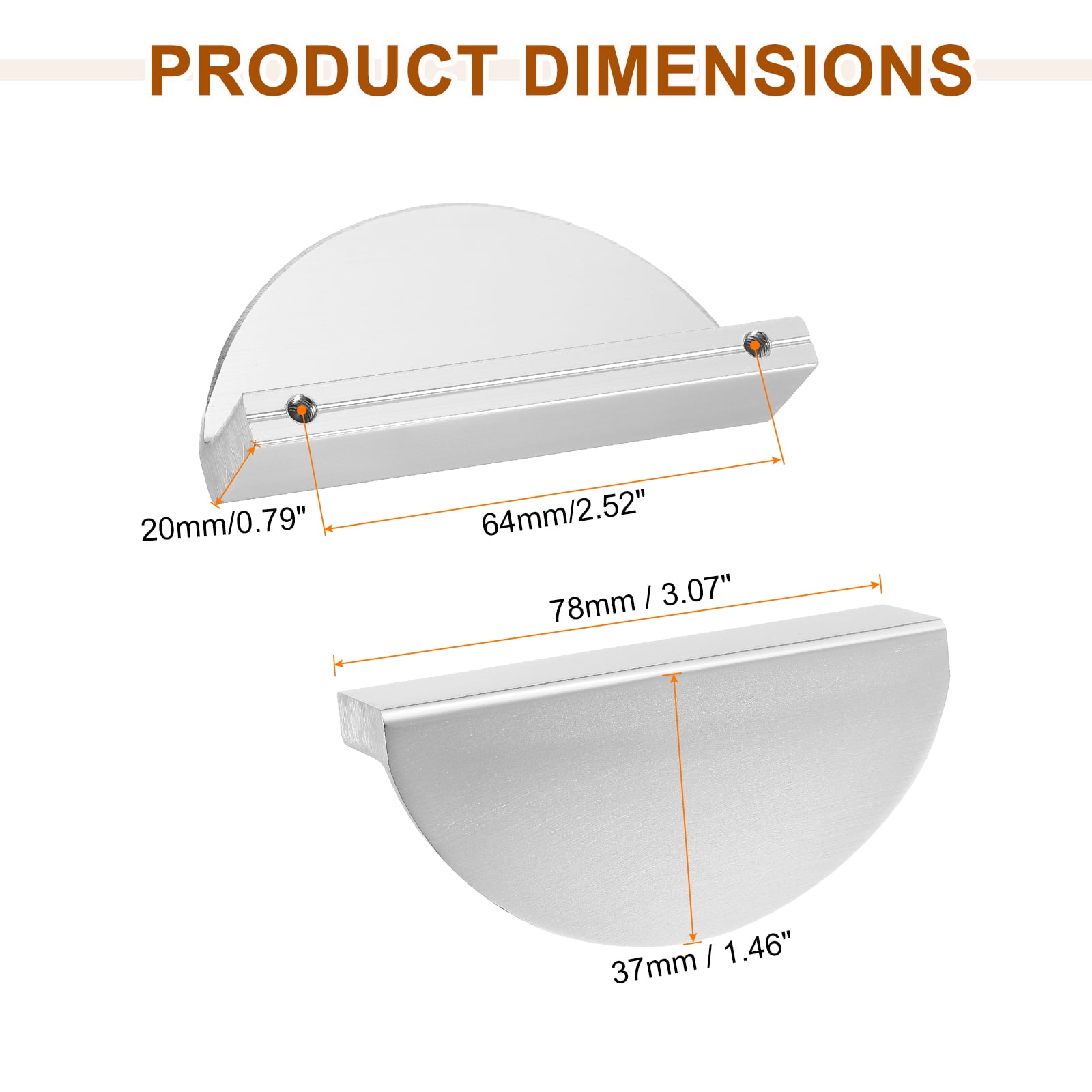 Uxcell Cabinet Pull Handles, Zinc Alloy Modern Drawer Pulls for Kitchen Cupboard Dresser Cabinet Hardware Silver