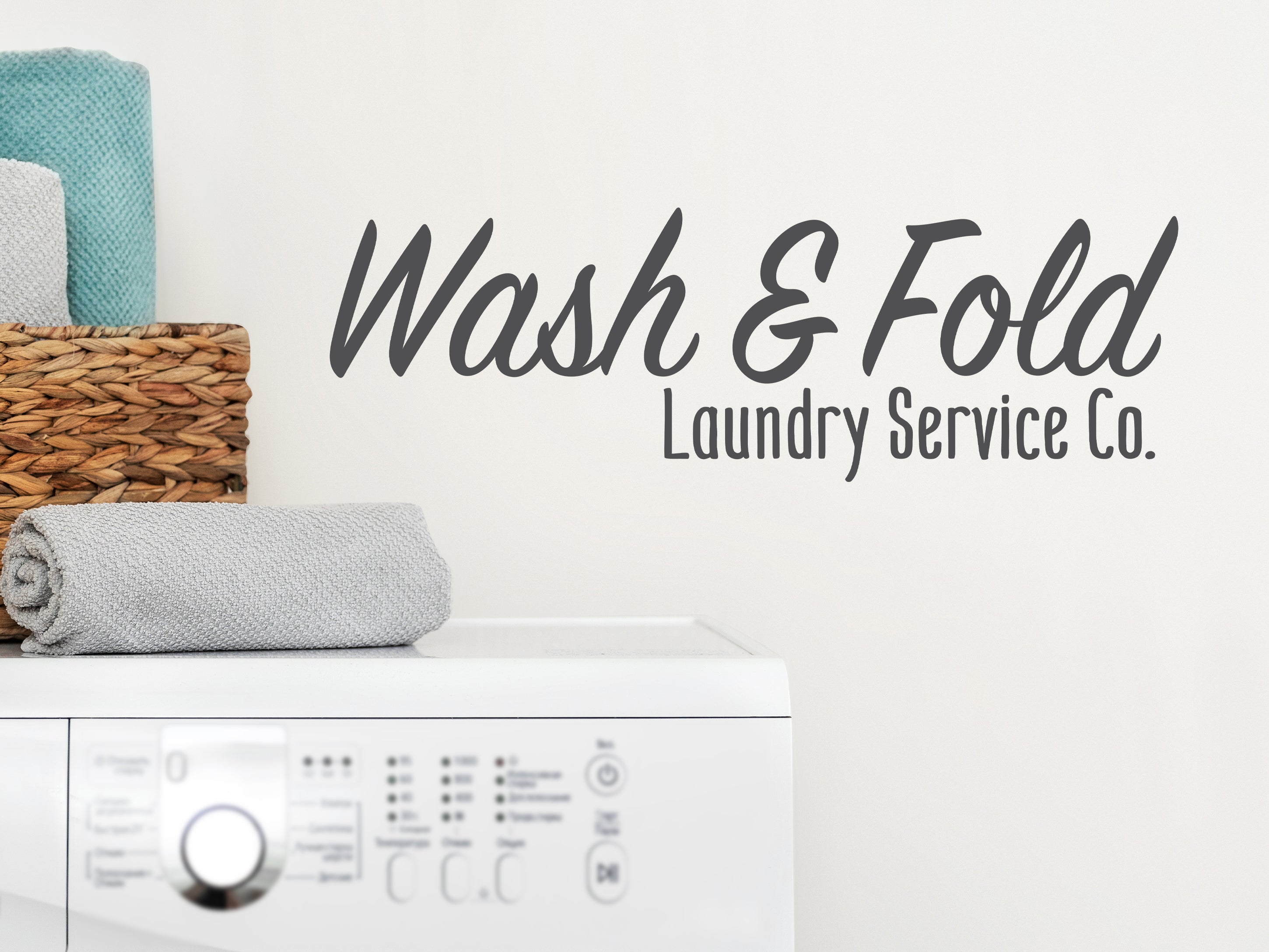 Wash And Fold Laundry Service Co. Laundry Room Wall Decal