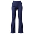 thumbnail image 4 of Dress Pants Women High Waisted Stretch Office Work Pants Petite Flared Gym Yoga Slacks Twill Elastic Waist with Side Pockets Trousers, 4 of 9