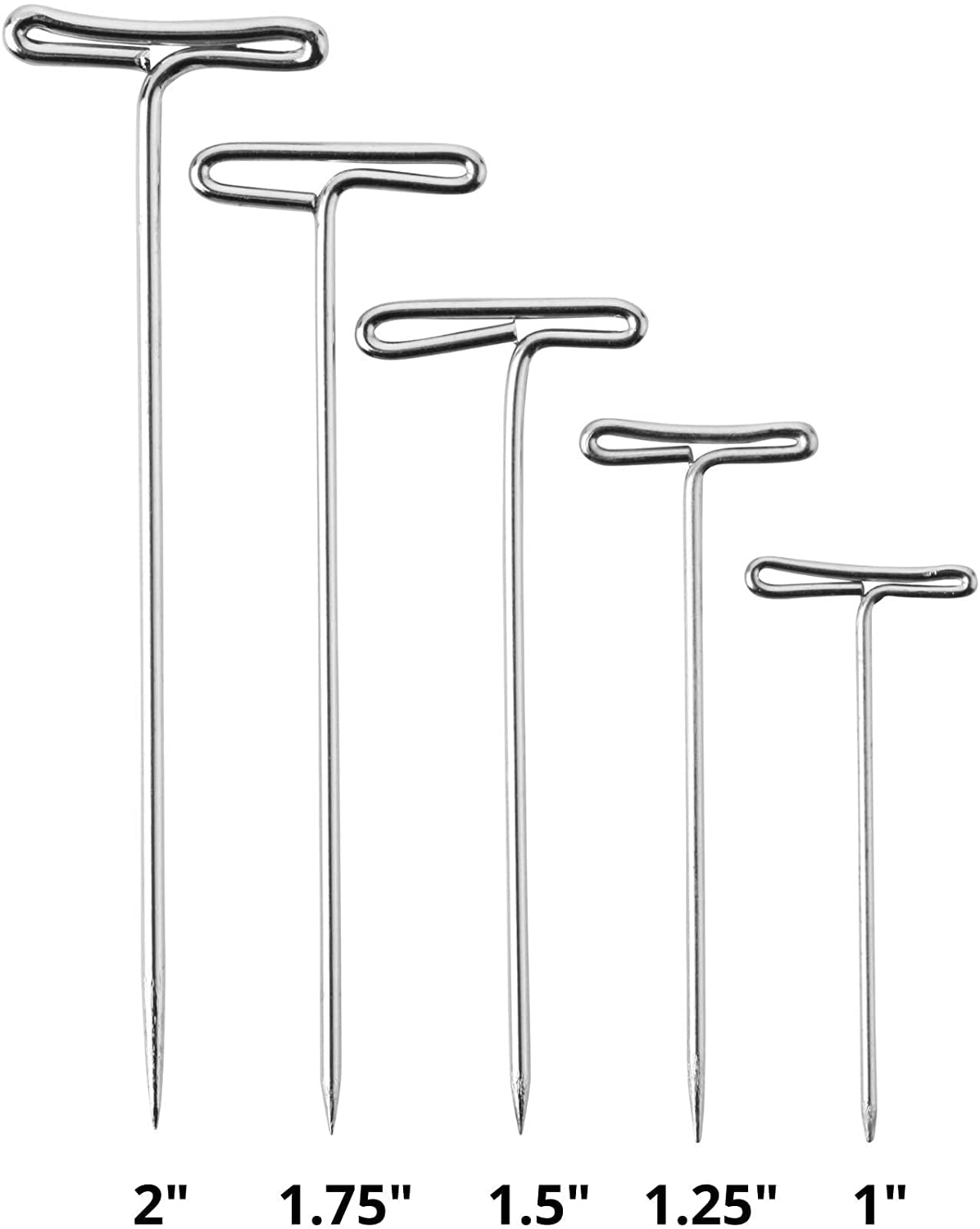 Mr. Pen- T Pins, 220 Pack, Assorted Sizes, T-Pins, T Pins for Blocking Knitting, Wig Pins, T Pins for Wigs, Wig Pins for Foam Head, T Pins for