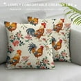 thumbnail image 3 of Orinice Roosters Flowers Graphic Decorative Cushion Throw Pillow Cover for Home Couch Living Room Bed Sofa Soft and Durable All Year Round Use 1PC 20x20in, 3 of 5