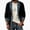 Black, variant on Mens Blazer Knit Denim Patchwork Long Sleeve Single Button Pocket Jacket Blue Size L