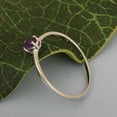 thumbnail image 4 of 5X3mm Oval Shape Amethyst 925 Sterling Silver Solitaire Tiny Women Valentines Day Gifts Ring, 4 of 5