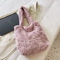 thumbnail image 2 of husxh Soft Plush Solid Portable Travel Purse Women Shoulder Handbags Retro Autumn Winter Clutch Handbag for Ladies Girl Gift, 2 of 9