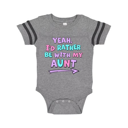 

Inktastic Yeah I d Rather be with My Aunt in Pink Blue and Purple Gift Baby Boy or Baby Girl Bodysuit
