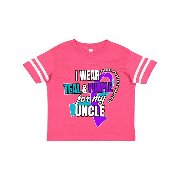 Inktastic Suicide Prevention I Wear Teal and Purple for My Uncle Boys or Girls Toddler T-Shirt