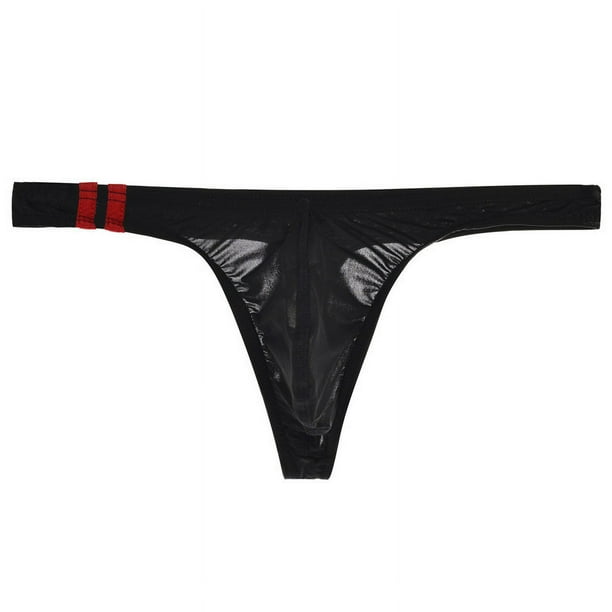 Tanga transparente de seda de hielo para hombre, ropa interior fina de cintura baja, sexy, con forma de U, pantalones cortos transpirables de verano para jóvenes