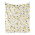 thumbnail image 1 of Botanical Soft Flannel Fleece Blanket, Daisy Petals Flowering Gardening Blossoms Bouquets Fragrance Season, Cozy Plush for Indoor and Outdoor Use, 60" x 80", Reseda Green and Mustard, by Ambesonne, 1 of 5