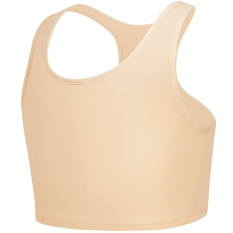 XUJI Chest Binder Women Transgender FTM Cosplay Breathable Half Breast  Binder Compression Bra Tank Top (N, XXL)