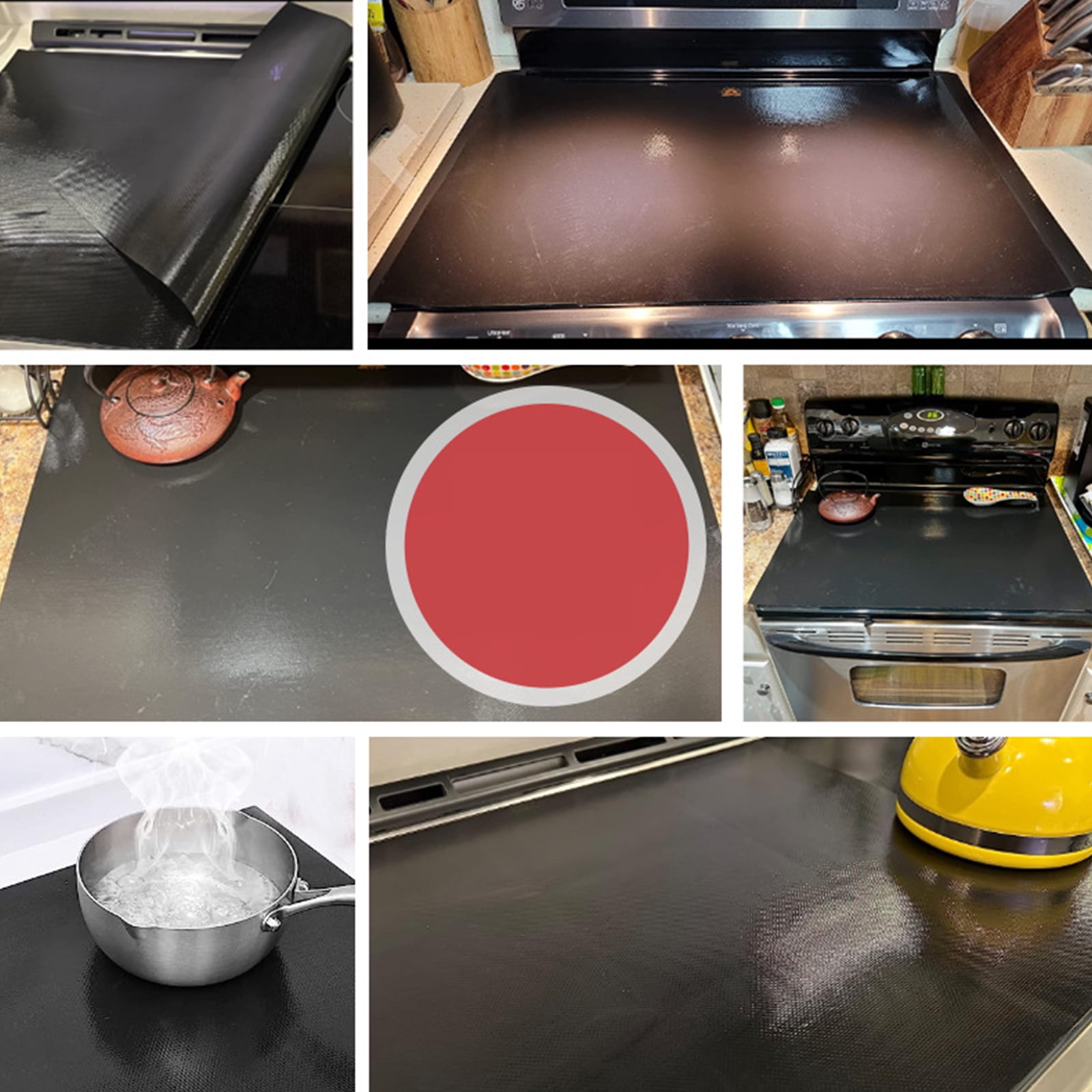 Induction Cooktop Protector Mat, Food-Grade Silicone Induction Cooktop Mat, Anti-Scratch Cooktop Protector for Glass/Ceramic Stoves, 35.4 x 21.2 inch