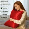 thumbnail image 3 of Amay Satin Silk Pillow Case Queen Size 20x30 Red Solid Silky Soft Zippered Pillow Cover – Anti-Aging Hair & Skin Care – Cool Touch Satin – No Frizz, No Wrinkles, 3 of 6