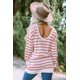 thumbnail image 3 of ABPHQTO Blusas de bolsillo para mujer de oficina con manga larga y cuello en O suelta rosa para mujer, 3 of 5