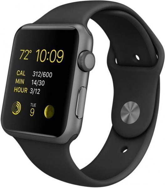 Apple Watch Generation 1 38MM Smart Watch in Space Grey with Black Silicone  Band (Refurbished) - Walmart.com
