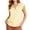 Yellow, variant on hoksml Women's Striped V Neck Cap Sleeve Sleeve Shirt, Loose Fit Quarter-Zip Collared Blouse for Daily and Office Wear