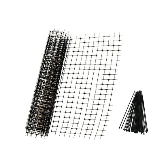 Cardinal Gates DS15 Light-Duty Outdoor Deck Netting - Plastic Balcony Netting for Pets & Kids - 15ft X 3ft Banister Safety Net - Apartment Railing Screen Guard - Cat Net – Black