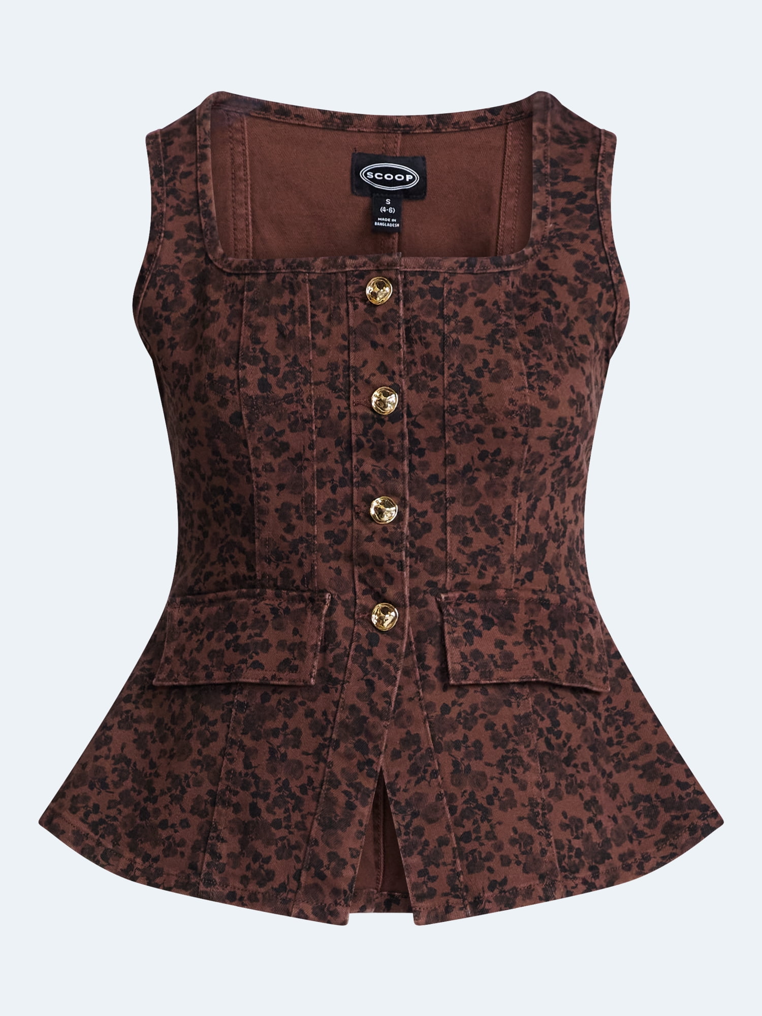 Scoop Women's and Women's Plus Denim Corset Top, Sizes XS-4X