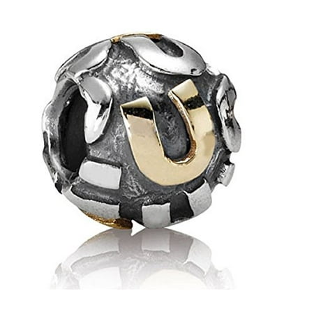 Pandora Letter Alphabet U Charm .925 14k Retired Bead