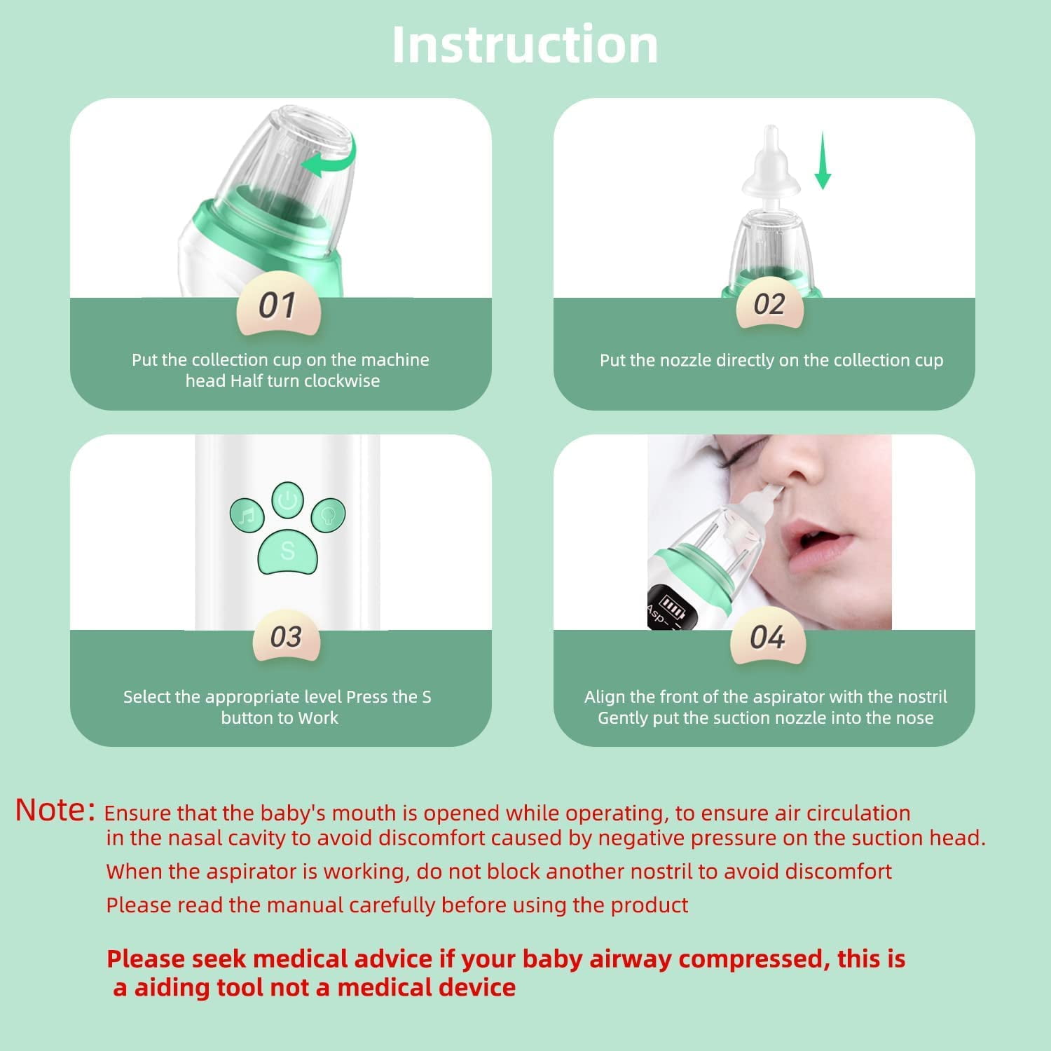 Baby Nasal Aspirator – Safe Clean Comfortable – Kiddy HQ