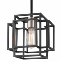 1 Light Mini Pendant In Transitional Style 9 Inches Wide By 9 Inches High-Black/Brushed Nickel Finish Z-Lite 454Mp-Bk-Bn