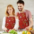 thumbnail image 3 of Red Christmas Gingerbread Man Apron-Garden Aprons for Women with Pockets-Cotton Linen Waterproof Kitchen Cooking Gardening Aprons Adjustable for Kitchen,Cooking,BBQ and Salon 32"x27", 3 of 7