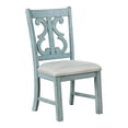 thumbnail image 3 of Furniture of America Muschamp Wood Dining Chair in Antique Light Blue (Set of 2), 3 of 8