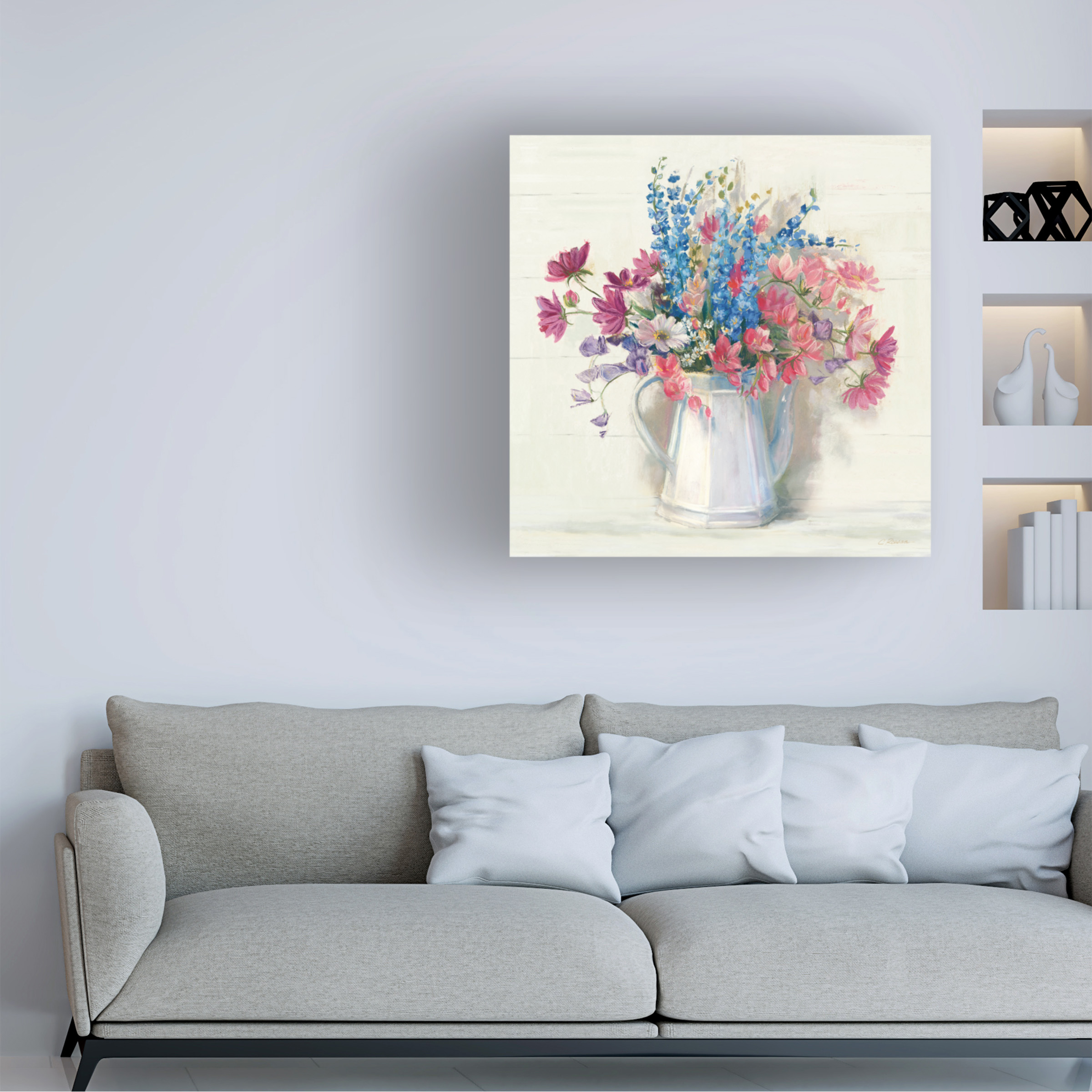 Trademark Fine Art 'Ironstone Bouquet I Bright' Canvas Art by Carol Rowan