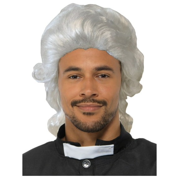 Karnival Costumes Adult's White Colonial Court Judge Legislator Wig Costume Accessory