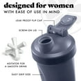 thumbnail image 2 of Fit & Fresh Shaker Bottle, Leak Proof 24 oz Sports Blender Bottle for Supplement Shakes, Dark Blue, 2 of 7