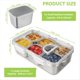 thumbnail image 2 of Contenedor para Refrigerios, Bandeja de Acero Inoxidable con Divisiones, Tapa y Asa, Bandejas Portátiles para Refrigerios con 6 Compartimentos., 2 of 5