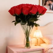 30PCS Red Roses Artificial Flowers Artificial Flowers Realistic Roses for Home Wedding Decoration Party Fake Roses Red Flowers for Centerpieces & Arrangements